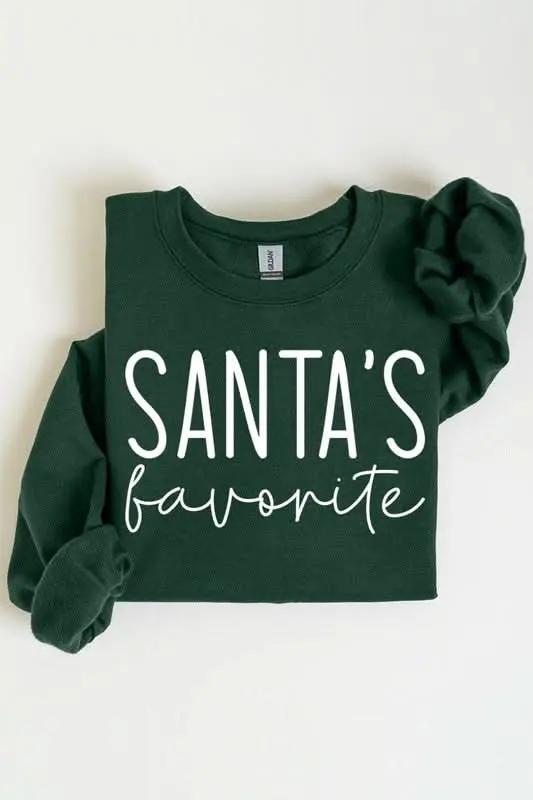 Santa's Favorite Graphic Fleece Sweatshirts - Love Salve
